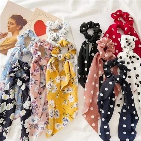 FS12001 Élastique Cheveux Chouchou Ruban Noeud Foulard Porte queue de Cheval (1/4)