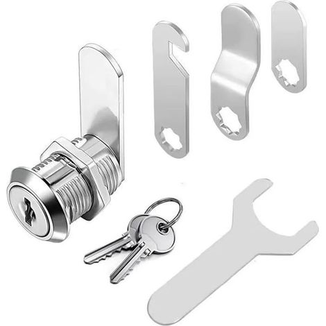 Serrure de sécurité pour boîte aux lettres,avec verrou pour meubles,2 clés pour tiroirs et 4 plaques de verrouillage différentes (1/5)
