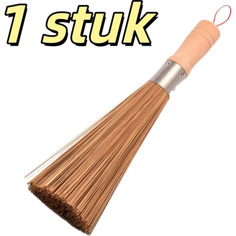 brosse de nettoyage avec manche en bois - Bambou - Nettoyage - Lavage des casseroles - Convient pour le lavage des casseroles de cuisine - 30 x 3,3 x 3,8 cm - Couleur bois naturel (1/4)