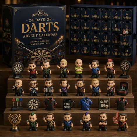 Nouveau CALENDRIER DE L'AVENT 2026 Sky Dart Battle : Calendrier surprise Chat Chef de Culte en Rouge - Style A -