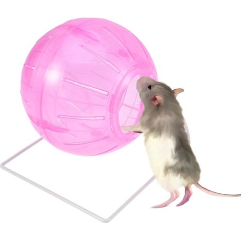 Petit animal de compagnie Run About Ball Gerbil Ball Running pour Hamster Pet Mini Hamster Roller Hamster Running Hamster Balle Cochon d'Inde Hamster Roue silencieuse Animaux de compagnie Rose (1/5)