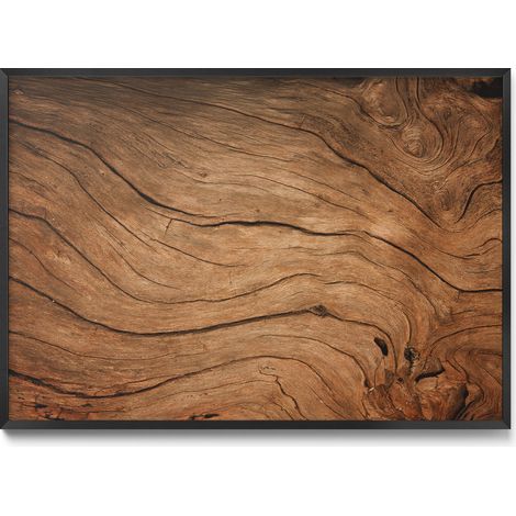 Tableau Magnétique en Métal pour Aimants - Motif Texture bois craquelé - Minimaliste - Cadre Noir - 100x70 cm - Tableau Métallique Aimanté
