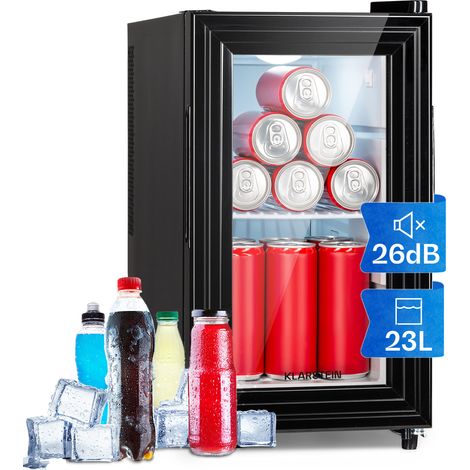 Klarstein Nevera Brooklyn 23 Slim LED puerta de cristal con inserto de plástico