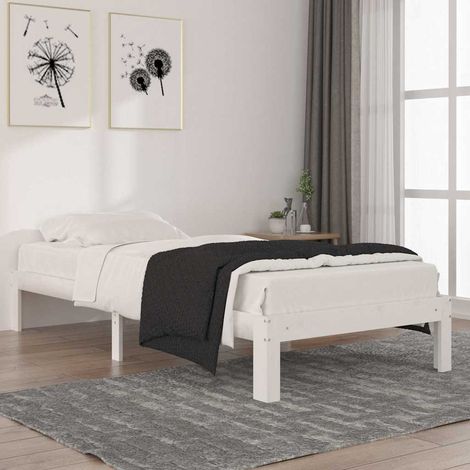 Estructura de cama sin colchón madera de pino blanca 90x200 cm (1/5)