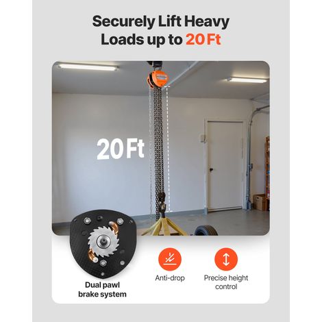 Palan Manuel à Chaîne - Capacité Charge 2 T Hauteur de Levage 6 m (1/5)
