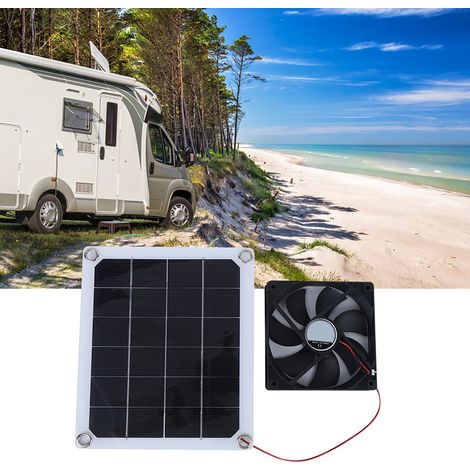 Ventilateur d'extraction solaire portable 10 W pour l'extérieur, idéal pour les chambres d'animaux, la recharge en voiture et l'utilisation sur une alimentation CC 5 V. (1/5)