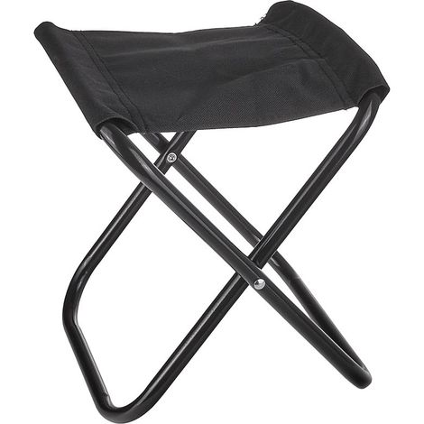Sedia - mini sgabello pieghevole da turista (nero) (50)