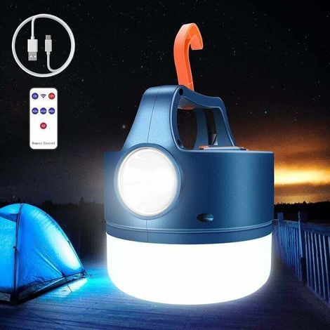 Lanterne LED Rechargeable USB ou Solaire Lampe Camping Lampe Torche Etanche Portable Suspendue pour Camping, Lecture, Bricolage, Secours, Garage, Cave [Classe énergétique B] (1/5)