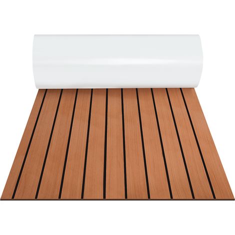 SWANEW Bodenbelag Matte Deck Teppich Antirutschmatte Teak EVA Schaum Braun 240x60cm (1/5)