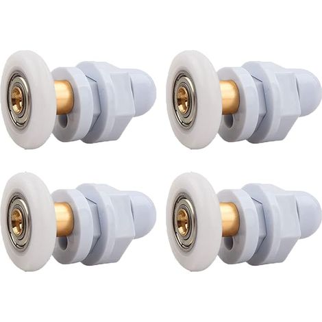 Roulettes Porte de Douche, 4 Pièces Roulette Porte Coulissante Douche en Laiton, Roulette Porte Coulissante, pour Remplacement de Douche Coulissante Verre Porte Coureurs Rouleaux (25MM)
