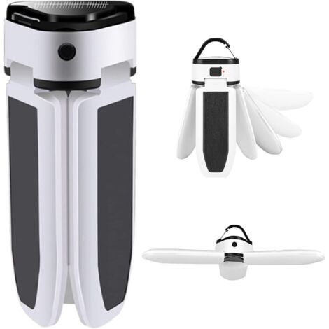 BUNTHAUS Lanterne De Camping Portable, Lumière Solaire LED Rechargeable par USB Éclairage Extérieur Puissant Lampe De Secours Équipement De Voyage Portable pour La Randonnée La Pêche Le Camping (1/5)