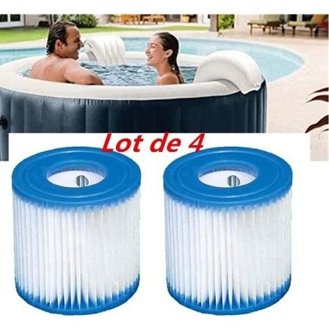 (Blanc)Lot de 4 Cartouches de Piscine PureSpa Type H faciles à Installer Paquet Bleu