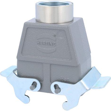 05300100463-2 HARTING Han 10B Capot haut, 1xM32 sortie de câble droite, pour 2 étrier (sur la partie inférieure) Presse-étoupe M32 Plage de serrage 11,0 mm - 21,0 mm - 1 Stück (1/3)