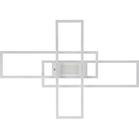 Lámpara de techo LED GBLY para salón - Lámpara regulable de 50 W - Diseño moderno con mando a distancia - Iluminación de techo de metal para comedor, cocina y dormitorio - Blanco