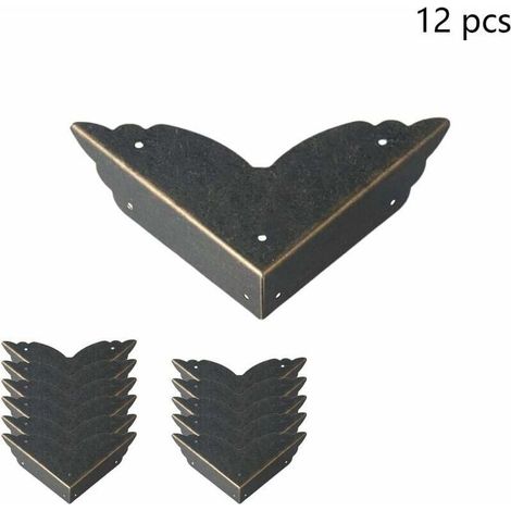 Protection Coin de Table - Protection d'Angle en Métal - Pour Bureau Table Tiroir Commode Boîte à Bijoux - 12 Pièces (1/5)