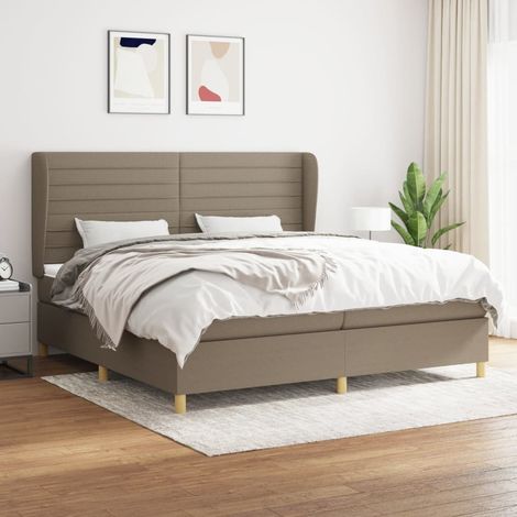 Boxspringbett mit Matratze Taupe 200x200 cm Stoff vidaXL (1/5)