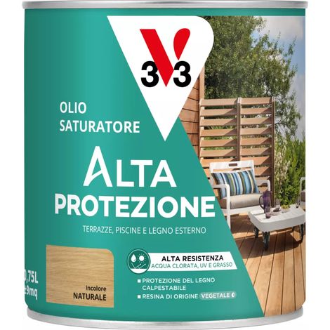 olio saturatore ad alta protezione per terrazze e legno estero v33 incolore, 750 ml (1/2)