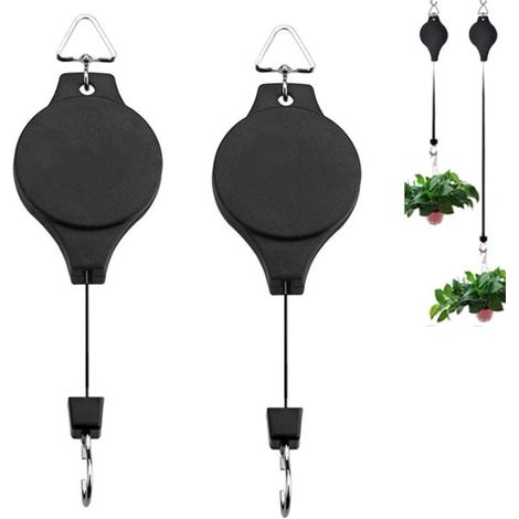 Confezione da 2 ganci estensibili e regolabili in altezza per mangiatoie per piante e uccelli - Neri (1/5)