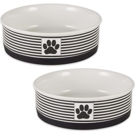 Bone Dry Paw & Patch Lot von 2 Grands Ensembles aus Céramique pour Animaux de Compagnie Noir 19,1 x 6,1 cm (1/5)