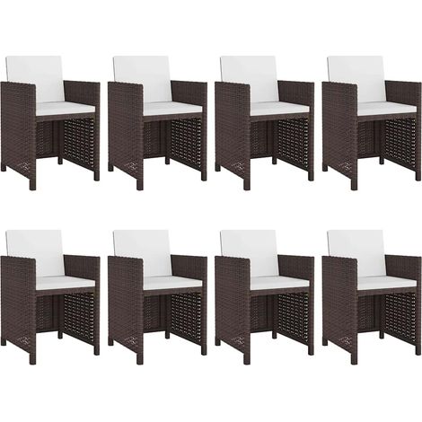 Maison Exclusive - Set da Pranzo da Giardino 9 pz con Cuscini Polyrattan Marrone (1/5)