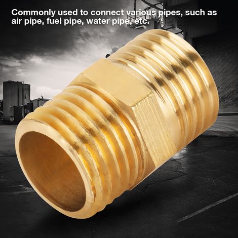 10 raccords hexagonaux filetés mâles 1/4 BSP - 1/4 BSP pour tuyaux en laiton, adaptateurs rapides (1/5)