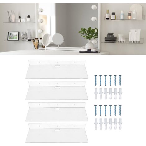 [Schwebendes Wandregal] 4er-Pack transparente Acryl-Regalhalter für Anime, Dekoration, Kosmetik – Markenlos – 4 x (1/5)