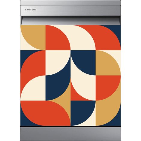 Stickers Lave vaisselle - Motif géométrique - 60x60 cm - Adhésif BRILLANT (1/2)