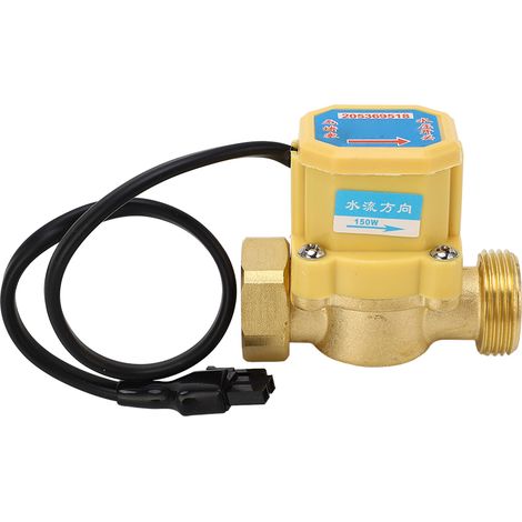 Interrupteur de surpression d'eau G3/4 à G3/4 en laiton, régulateur de débit d'eau électronique avec protection contre les courts-circuits pour usage domestique (1/5)