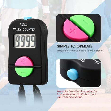 Clicker numérique portable manuel électronique Plus et Moins Clicker numérique portable avec cordon pour le sport Golf (1/3)