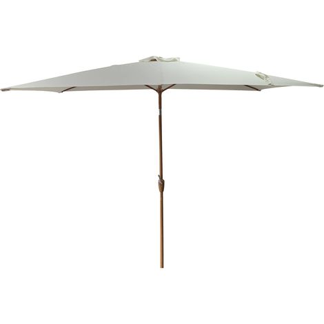 Gerader Sonnenschirm HAPUNA rechteckig 2x3m Beige und Holzeffekt