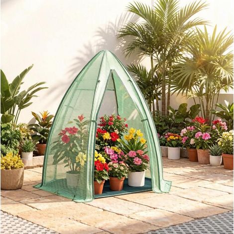 Serra da giardino per pomodori 160 x 180 x 160 cm in PE e acciaio verde DESVIAE (1/5)