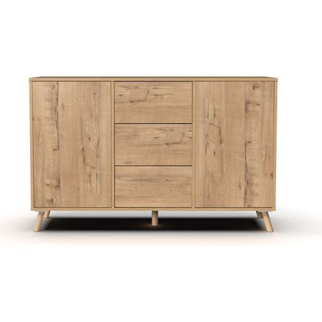 Aparador Oslo en acabado roble gold, 90cm(alto) 140cm(ancho) 40cm(largo) (1/5)