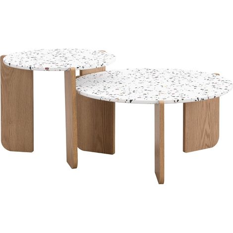 Table basse modulaire moderne, table d'appoint, ensemble de table basse pour salon, table de chevet pour canapé et balcon, lot de 2 (1/5)