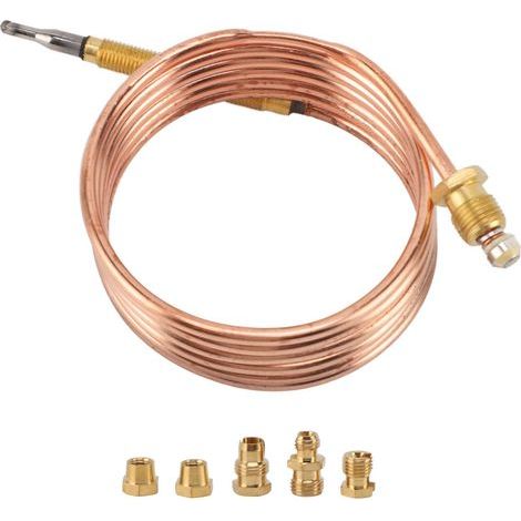 Thermocouple de remplacement pour fourneaux à gaz, chaudières, chauffe-eau, dispositif de protection contre l'extinction de la flamme, sonde de température 900 mm / 35,4 pouces (1/5)