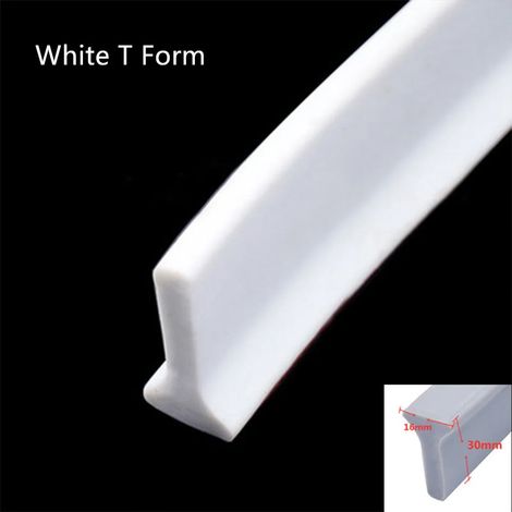 (White T Form-about 250cm) Water Shower Dam Bathroom Water Stopper Silicone Retaining Strip Flood Barrier Dry And Wet Separation Blocker (1/4)