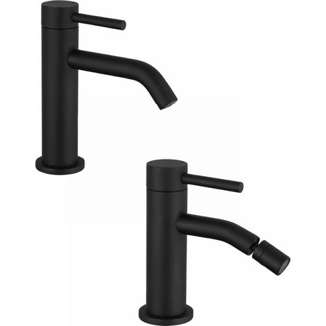 Coppia miscelatori Lavabo Bidet senza Scarico Slim Nero Opaco Mod. Bette (1/3)