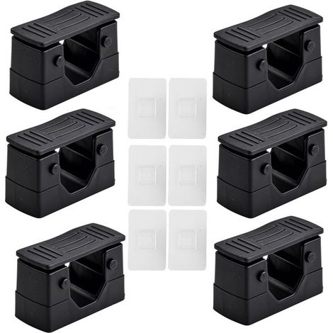 Set di 6 ganci adesivi da parete per scope e paletta, senza bisogno di forare - Organizzatore per riporre scope e spazzole in garage e giardino