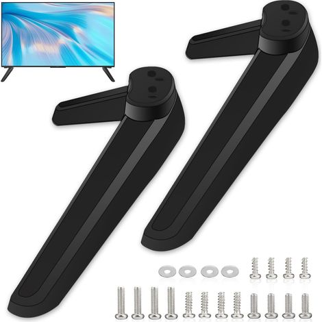 Lntyq 1 paire Pieds de Meuble: Pieds de Piédestal de Base TV Universels Support de Bureau avec Vis de Remplacement Support Pied de Rechange Pieds de Support TV Support De Montage TV Réglable en Hauteu (1/5)