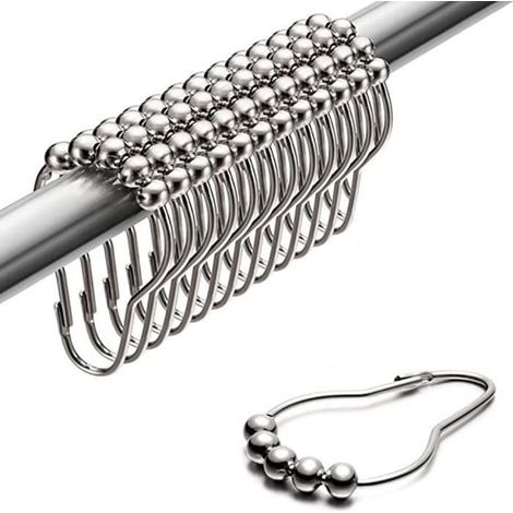 Anneaux de crochets pour rideaux de douche Anneaux de rideaux de douche résistants à la rouille 24-36 - 48Pcs - Return 23 (1/4)