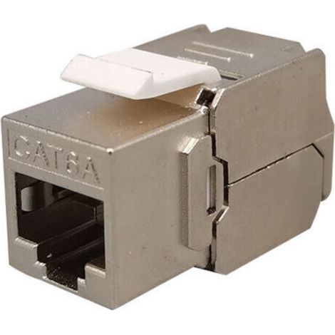 4x Module Keystone CAT 6a Jack - Blindé STP Connecteur RJ45 Installation Snap-In Montage Câble Brut CAT 500Mhz 10GBit/s (1/3)