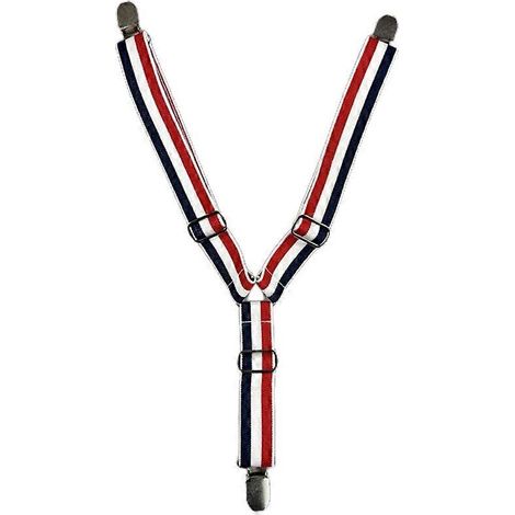 Bretelles antidérapantes pour couches pour animaux, ceinture abdominale élastique réglable, accessoires pour chiens - Taille S - rayures bleues, blanches et rouges (1/5)