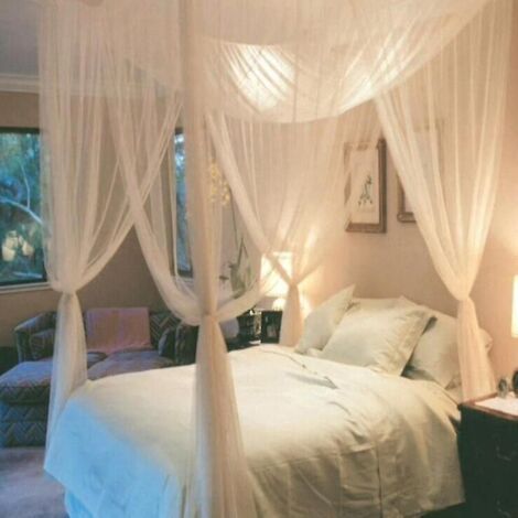 Moustiquaire de lit, grande moustiquaire pour lit, housse de lit pour chambre à coucher, protection contre les insectes volants, beige (1/5)