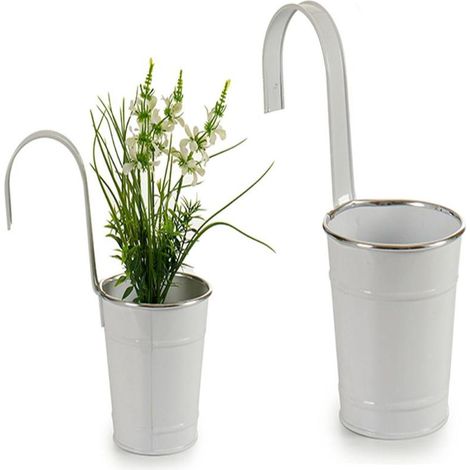 IBERGARDEN maceta colgar blanca 13,3x24x27 cm , Maceta colgar blanca 13,3 x 24 x 27 cmFabricada en chapa de alta calidadIdeal para colgar sus macetasMedidas: 13,3 x 24 (1/2)