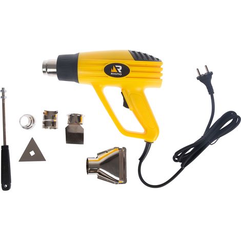 RHINO - DÉCAPEURS THERMIQUES, PISTOLET À AIR CHAUD 2 VITESSES 1350W/2000W - DÉCAPEUR THERMIQUE 220V + MALLETTE DE TRANSPORT + 5