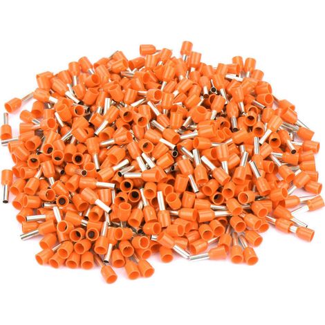 500 Stück/Set E2508 Kaltgepresste Anschlussrohre, isolierte Klemmen, Kabelverbinder (orange) (1/5)