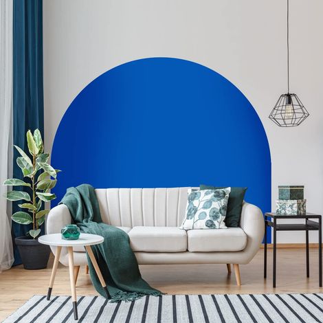 Autocollant Lit Tête de Lit Arche Stickers Muraux Papier Peint Demi Cercle pour Décoration Salon et Chambre L115 x H150 cm Bleu Marine (1/5)