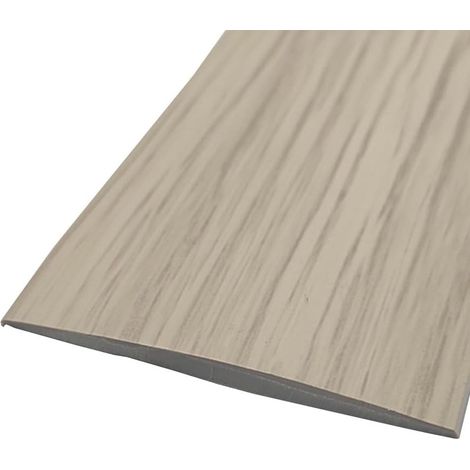 Bande de transition sol - 1 pièce - PVC grain bois gris - Adhésive sans perçage - Pour carrelage et parquet - 1 m x 5 cm (1/5)