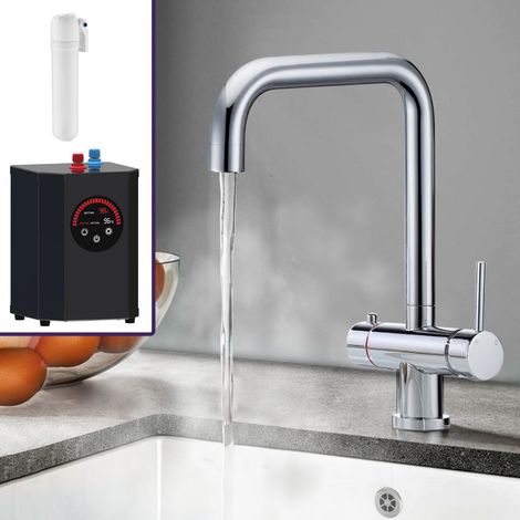 Contemporary Instant Boiling Water Chrome Kitchen Dual Control Tap With Swivel Spout (1/5)