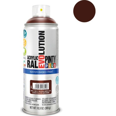 Pintura acrílica spray evolution water-based 520 cc ral 8017 chocolate (1/2)