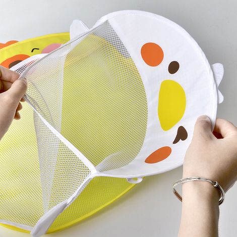 Sac de rangement suspendu en filet pour jouets de bain, à séchage rapide. (1/5)